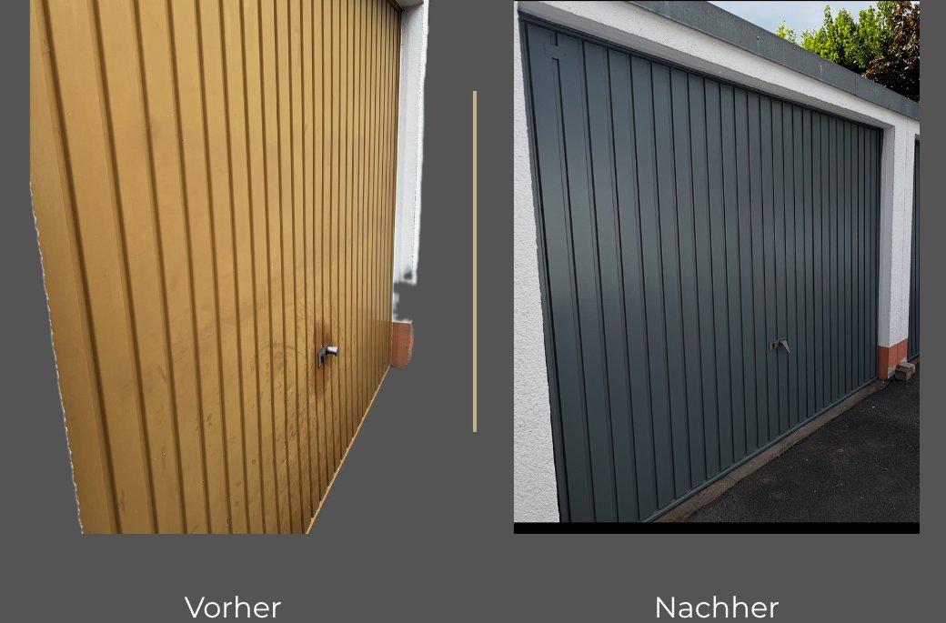 Garagentor Lackierung – Vorher/Nachher